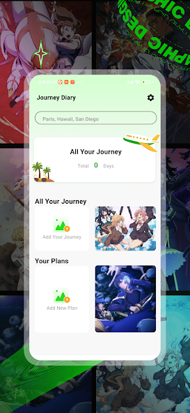 Venabox Hub journey diary home screen